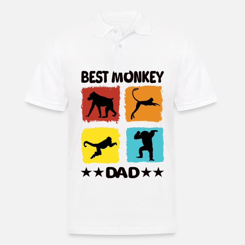 Best Monkey Dad - Männer Poloshirt - Weiß