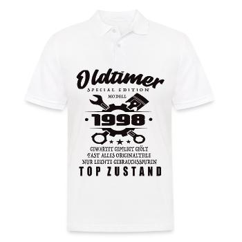 Oldtimer Special Edition Model 1998 Birthday - Men's Polo Shirt - white - Front - Kai (181cm)