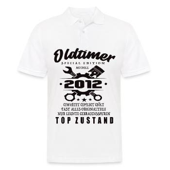 Oldtimer Special Edition Modell 2012 Geburtstag - Männer Poloshirt - Weiß - Vorne - Kai (181cm)