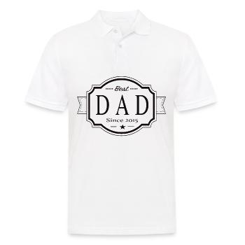 Meilleur papa depuis 2015 - Polo Homme - blanc - Devant - Kai (181cm)