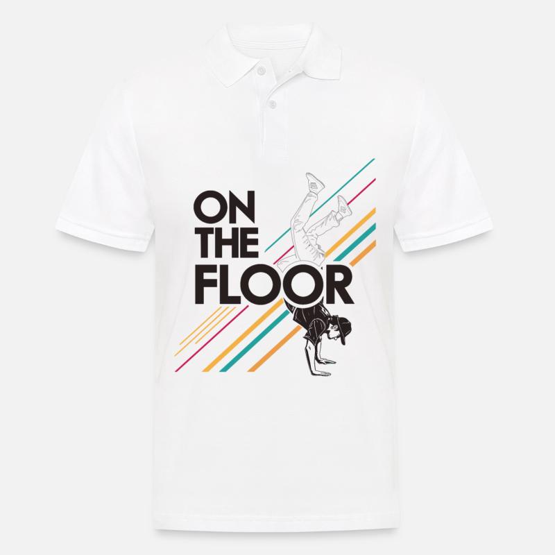 On The Floor – Cooles Breakdance Design - Männer Poloshirt - Weiß