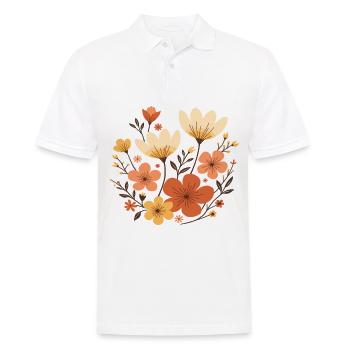 Vintage Blumen Blume Elegantes Boho Pflanze Natur - Männer Poloshirt - Weiß - Vorne - Kai (181cm)