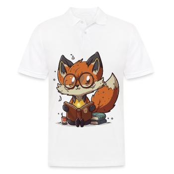 Book Fox - Men's Polo Shirt - white - Front - Kai (181cm)