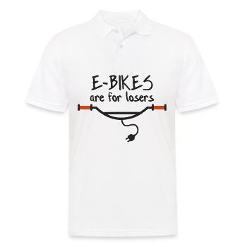 E-Bikes are for losers - Men's Polo Shirt - white - Front - Kai (181cm)