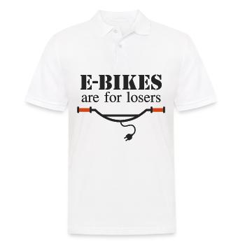 E-Bikes are for losers - Men's Polo Shirt - white - Front - Kai (181cm)