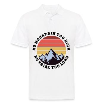 Kein Berg zu hoch, kein Weg zu lang - Männer Poloshirt - Weiß - Vorne - Kai (181cm)