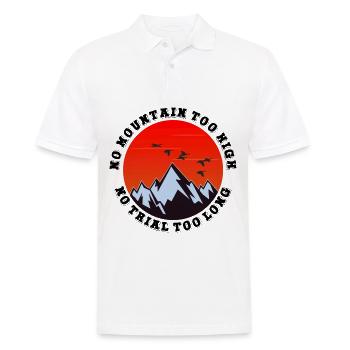 Kein Berg zu hoch, kein Weg zu lang - Männer Poloshirt - Weiß - Vorne - Kai (181cm)