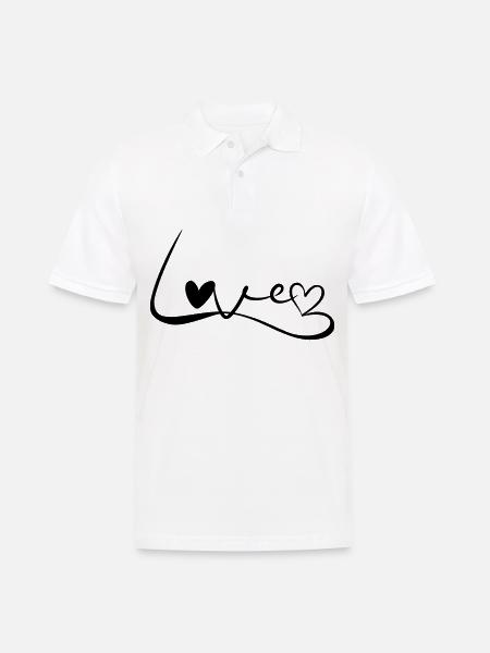 Love Font - Men's Polo Shirt - white