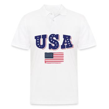 USA Soccer Fan Jersey Shirt American Flag - Men's Polo Shirt - white - Front - Kai (181cm)