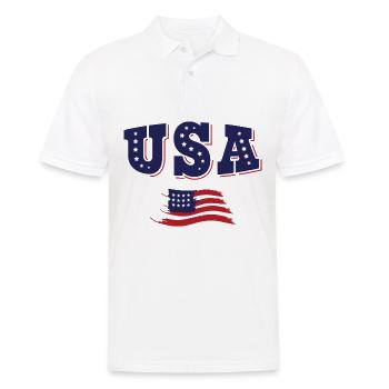 USA Soccer Fan Jersey Shirt American Flag - Men's Polo Shirt - white - Front - Kai (181cm)