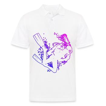 Scuba Diver Tauchen Diver Diving Scuba Taucher - Men's Polo Shirt - white - Front - Kai (181cm)
