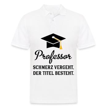 professor - Männer Poloshirt - Weiß - Vorne - Kai (181cm)