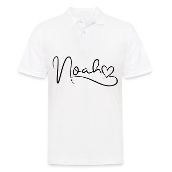 Noah Name First Name Heart Decor - Men's Polo Shirt - white - Front - Kai (181cm)