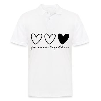 3 Herzen Partner Teil 1 von 3 - Männer Poloshirt - Weiß - Vorne - Kai (181cm)