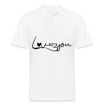 Love you heart - Men's Polo Shirt - white - Front - Kai (181cm)
