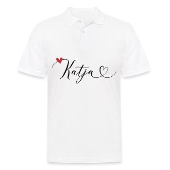 Katja Name Vorname Kalligrafieherz - Männer Poloshirt - Weiß - Vorne - Kai (181cm)