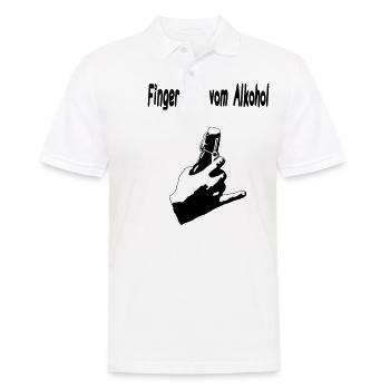 Finger weg vom Alkohol - Männer Poloshirt - Weiß - Vorne - Kai (181cm)