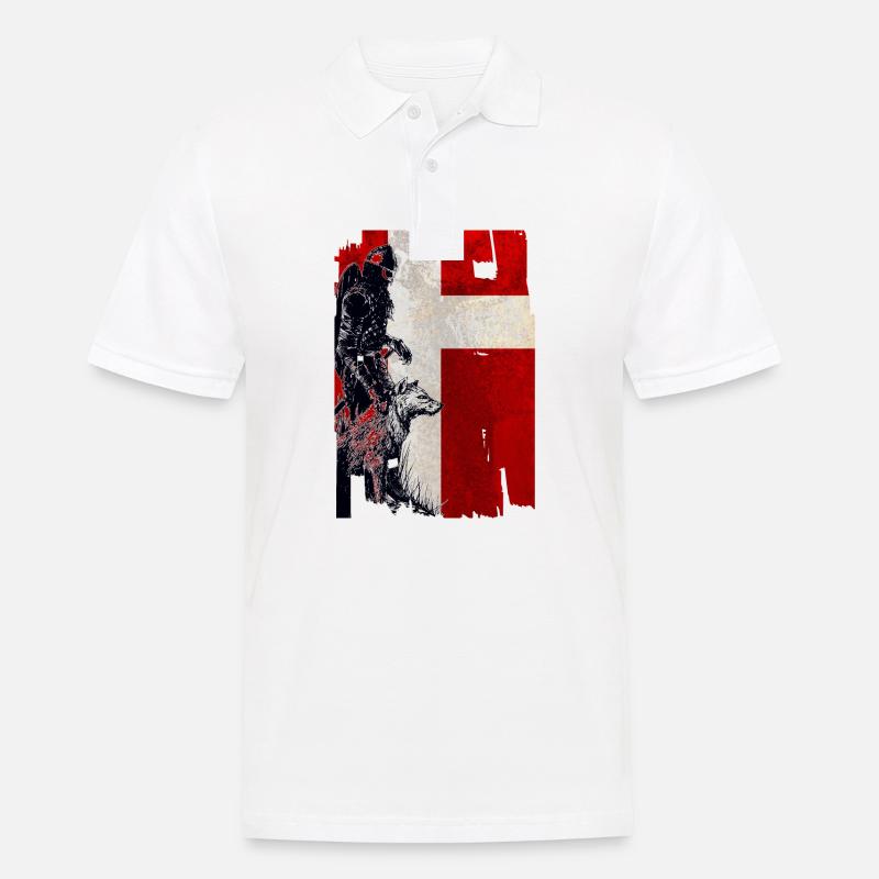 Wikinger Wolf Dänemark - Männer Poloshirt - Weiß
