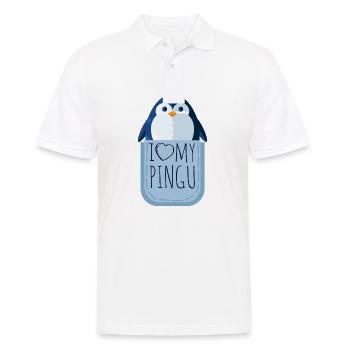 J'adore ma poche poitrine pingu pingu - Polo Homme - blanc - Devant - Kai (181cm)