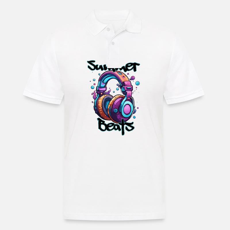 Kopfhörer / Audio / Musik / Klang / cool - Männer Poloshirt - Weiß