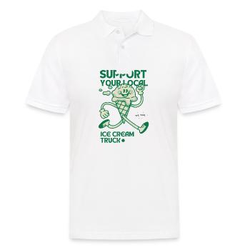 Support your Local Icecream Truck - Männer Poloshirt - Weiß - Vorne - Kai (181cm)