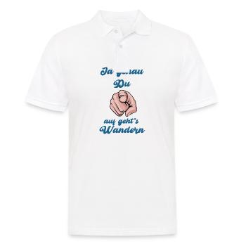 Auf geht's wandern lustiger Spruch für Wanderer - Männer Poloshirt - Weiß - Vorne - Kai (181cm)