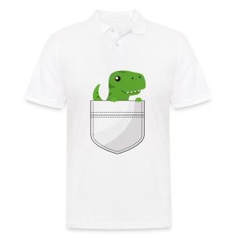 Pocket Dino Peek - Männer Poloshirt - Weiß - Vorne - Kai (181cm)