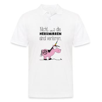 Nicht alle die Herumirren sind verloren... - Männer Poloshirt - Weiß - Vorne - Kai (181cm)