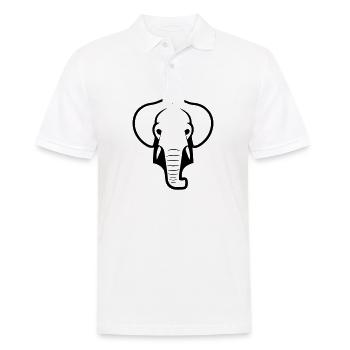 Elefant - Männer Poloshirt - Weiß - Vorne - Kai (181cm)