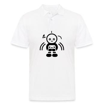 Kleiner Roboter - Männer Poloshirt - Weiß - Vorne - Kai (181cm)