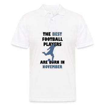 Joueur de football entraîneur de football cadeau novembre - Polo Homme - blanc - Devant - Kai (181cm)
