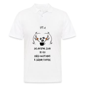 Bird Watching Bird Watching Birding Coffee - Men's Polo Shirt - white - Front - Kai (181cm)