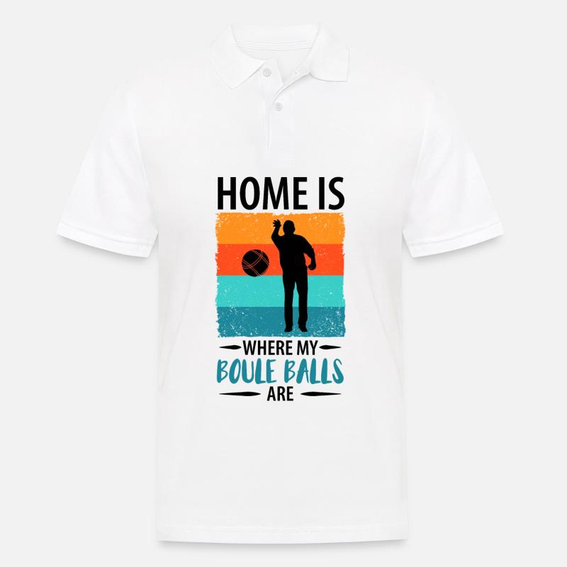 Boule Petanque Boccia Boules - Männer Poloshirt - Weiß