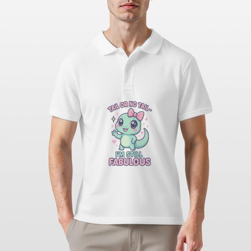 Cool Funny Gecko Dicton - queue ou pas queue Polo Homme