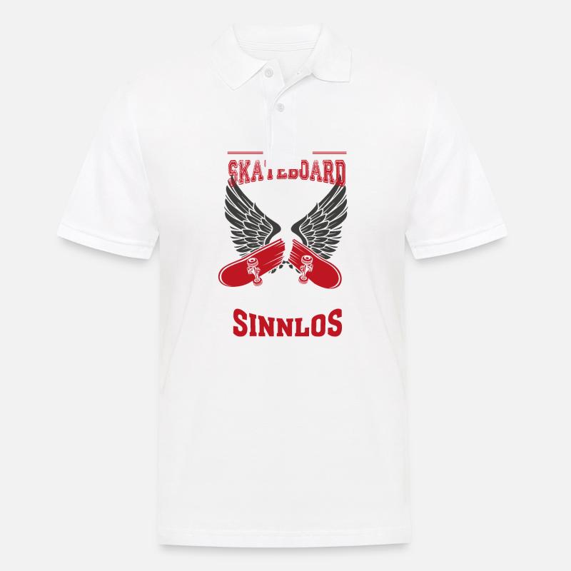 Skateboard broken Leben sinnlos Geschenk - Männer Poloshirt - Weiß