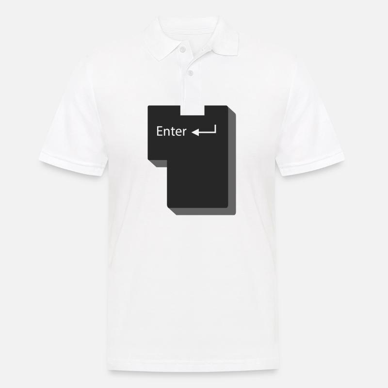 Enter Knopf Computer Geschenkidee - Männer Poloshirt - Weiß