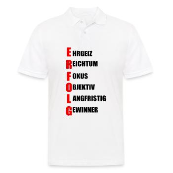Erfolg - Männer Poloshirt - Weiß - Vorne - Kai (181cm)
