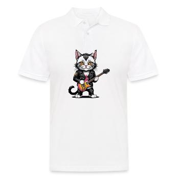 Cat Rocker Cat HardRock Gift - Polo Homme - blanc - Devant - Kai (181cm)