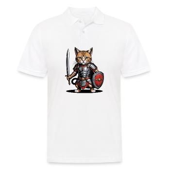 Cat Roman Warrior Cat Gift - Men's Polo Shirt - white - Front - Kai (181cm)