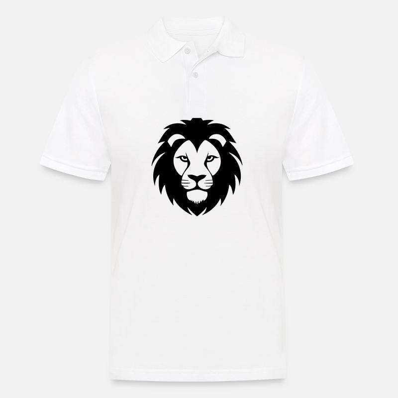 Löwenkopf - Männer Poloshirt - Weiß