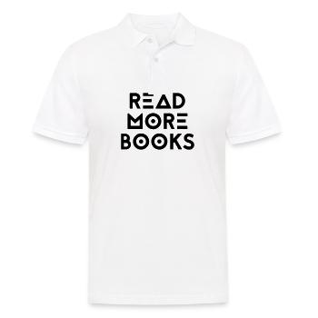 READ MORE BOOKS - Men's Polo Shirt - white - Front - Kai (181cm)