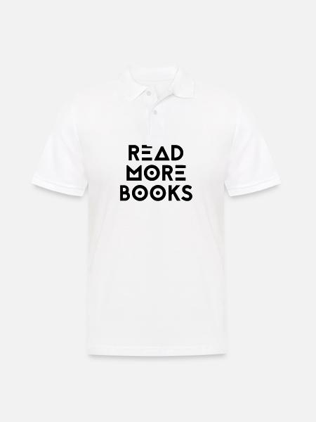 READ MORE BOOKS - Men's Polo Shirt - white