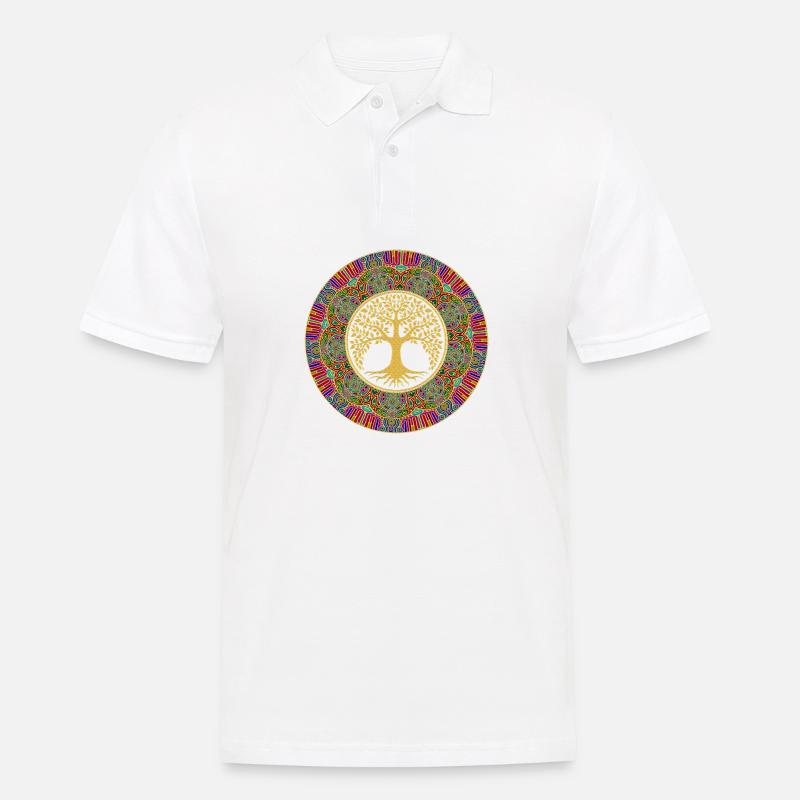 Baum Des Lebens - Mandala 1 - Männer Poloshirt - Weiß