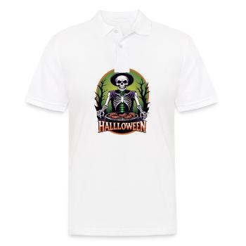 Halloween Grilling Grill Master Gift Skeleton - Men's Polo Shirt - white - Front - Kai (181cm)