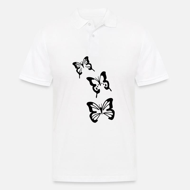 Schmetterlinge - Männer Poloshirt - Weiß