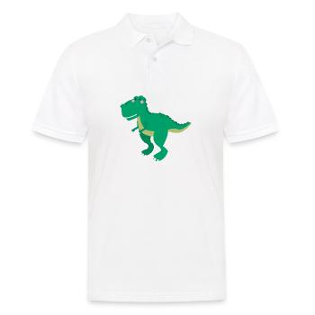 Dinosaurier - Männer Poloshirt - Weiß - Vorne - Kai (181cm)