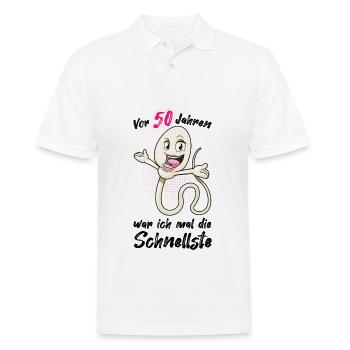 50 Geburtstag Frauen 1971 Jahrgang 50. Jubiläum - Männer Poloshirt - Weiß - Vorne - Kai (181cm)
