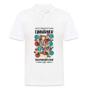 ERGOTHERAPEUTIN ERGOTHERAPIE - Männer Poloshirt - Weiß - Vorne - Kai (181cm)