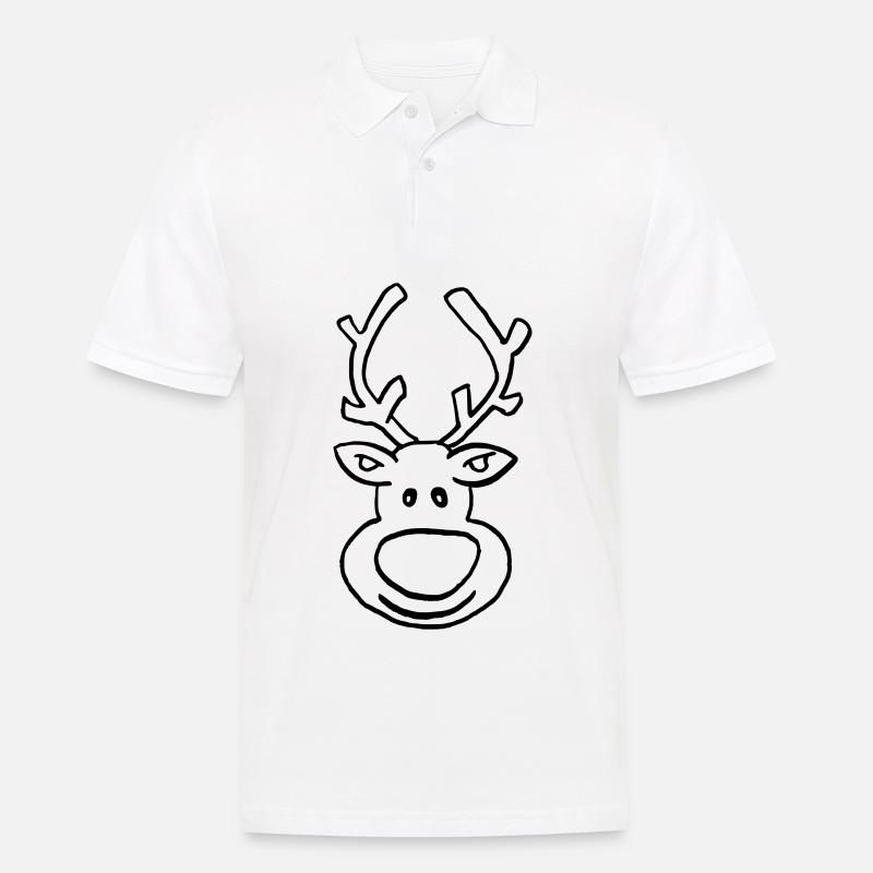 witziger Elch mit großer Nase - Männer Poloshirt - Weiß