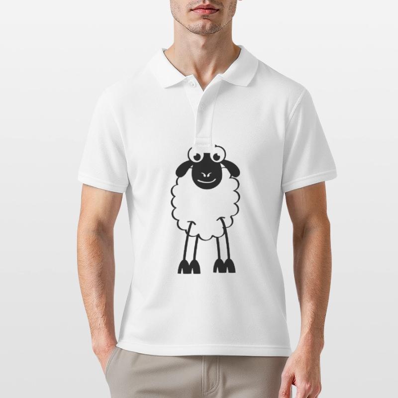 Schafe, weiße oder schwarze Schafe. Träumen oder schlafen Männer Poloshirt